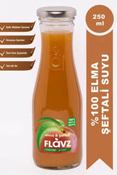 Flavz %100 Doğal Şeftali & Elma Meyve Suyu - 250ml Cam Şişe